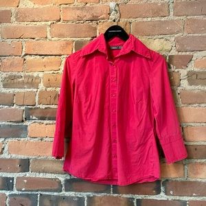 Vintage MEXX Red Button Up Blouse.  Size: 36 (Small).